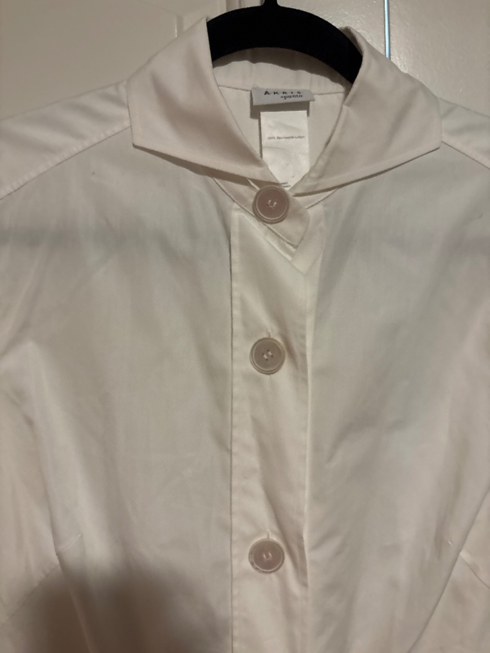 Unique, short sleeve cotton poplin  blouse